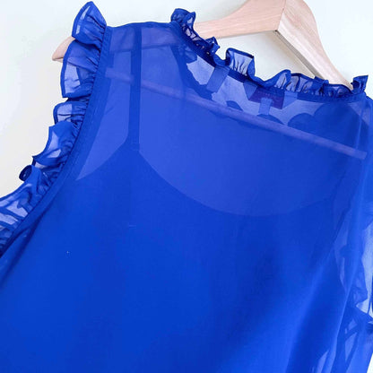 ted baker ruffle chiffon sleeveless blouse - size 2