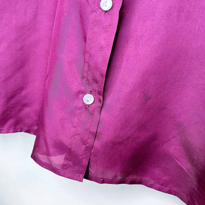 vintage 80's ted lapidus silk western button down shirt - size 40