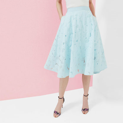 Ted Baker flora burnout a-line midi skirt - size 1