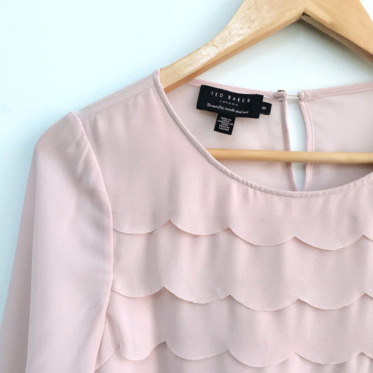 Ted Baker Tiered Scallop Blouse - size 0