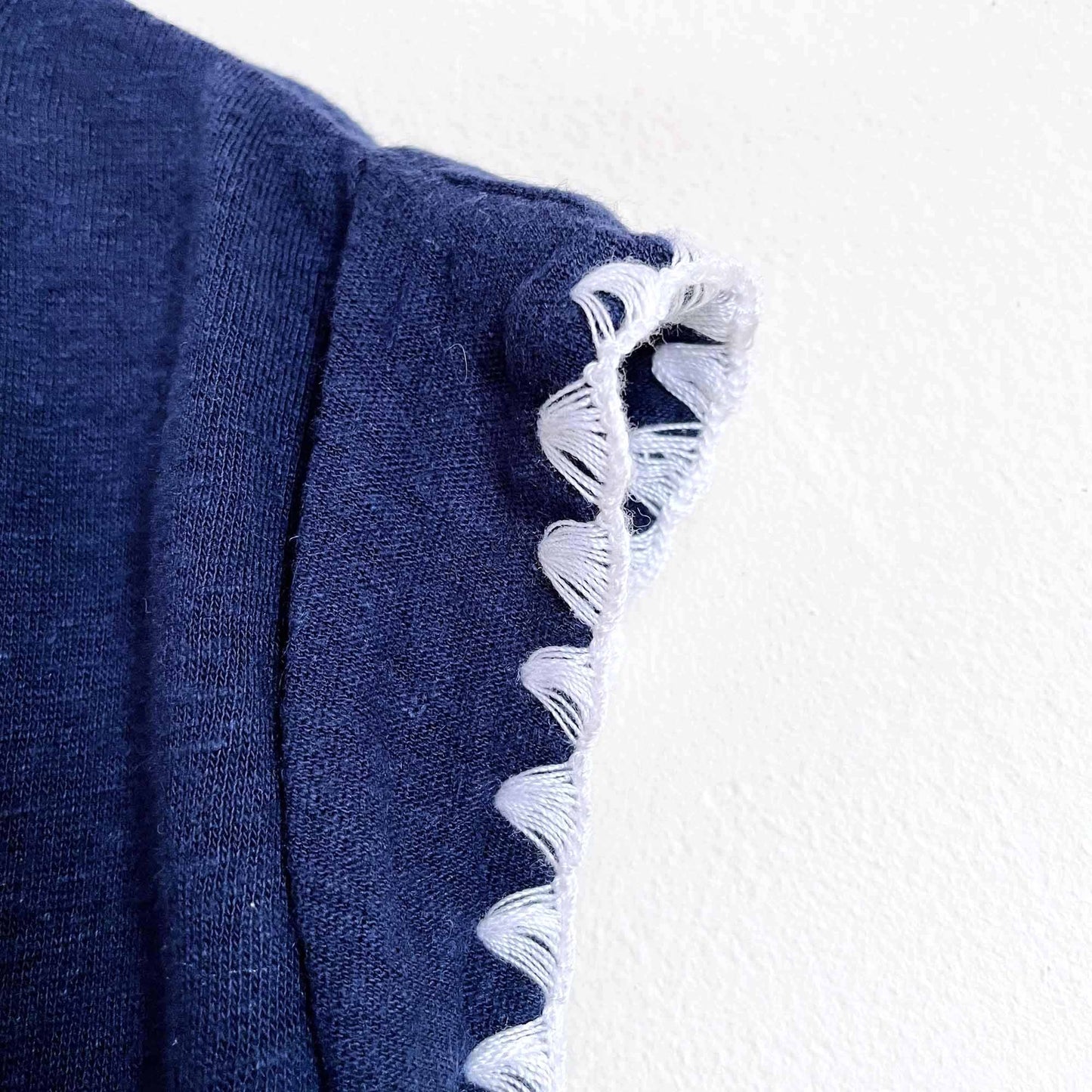 ACOS&amp;A boho linen-blend tee with crochet trim - size Small