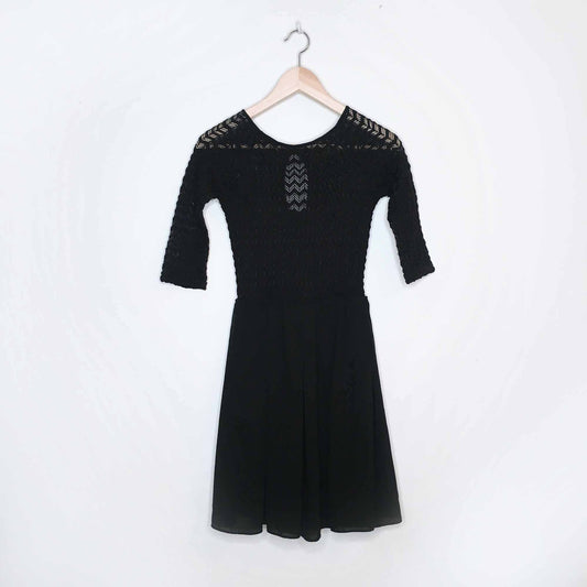 tfnc lace top fit and flare party dress - size small