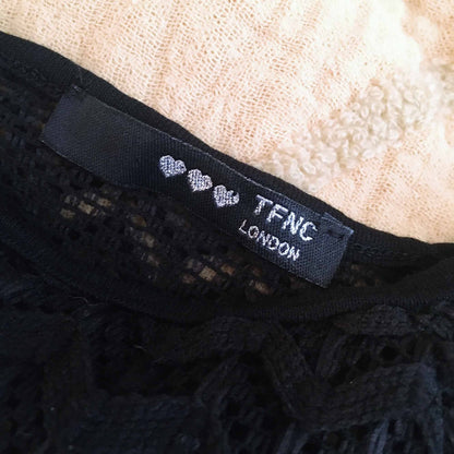 tfnc lace top fit and flare party dress - size small