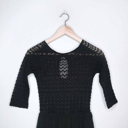 tfnc lace top fit and flare party dress - size small