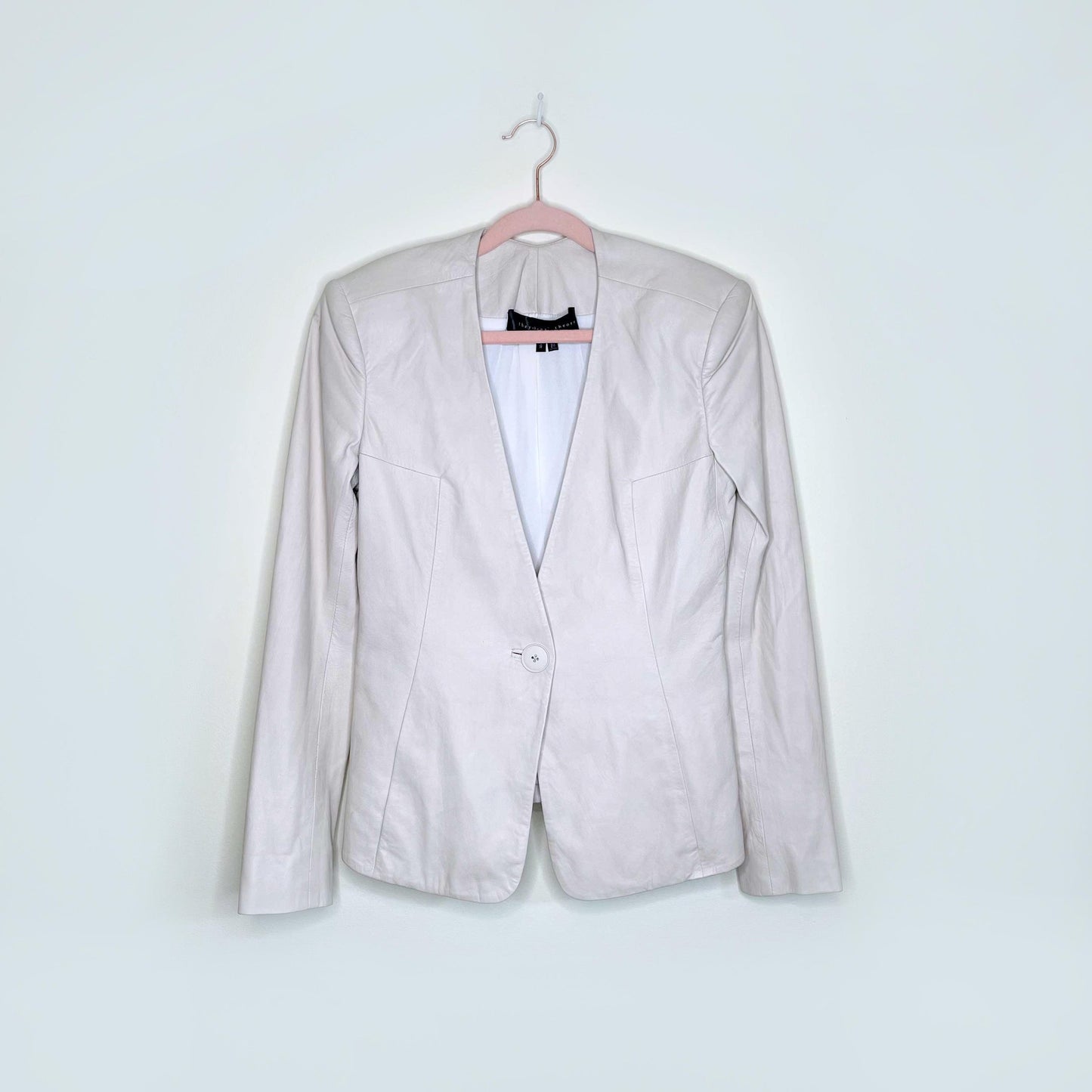 theyskens theory lambskin leather blazer - size 4