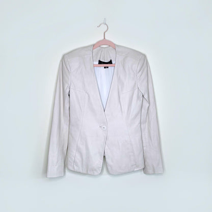 theyskens theory lambskin leather blazer - size 4