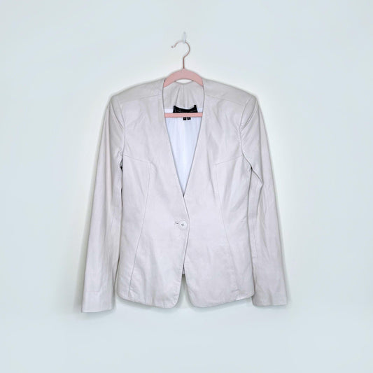 theyskens theory lambskin leather blazer - size 4