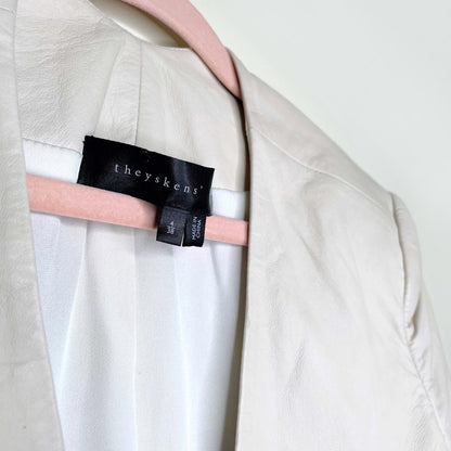 theyskens theory lambskin leather blazer - size 4