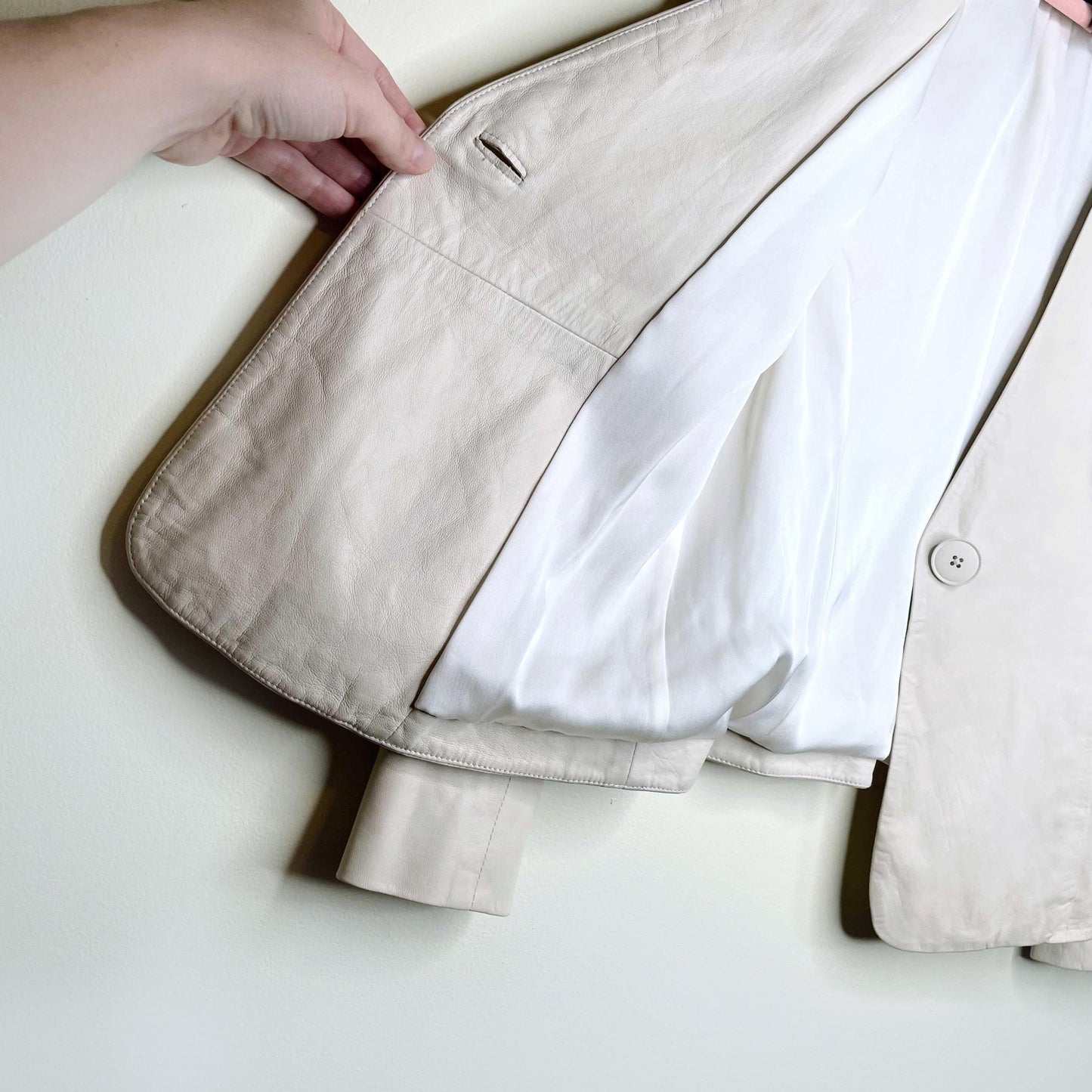 theyskens theory lambskin leather blazer - size 4