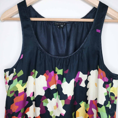 Theory geometric garden silk tank - size Medium