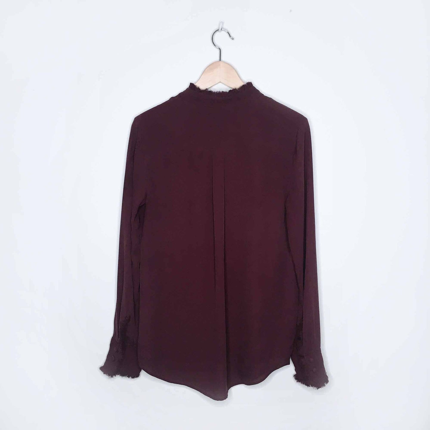 Theory fringe raw edge silk popover blouse - size Small