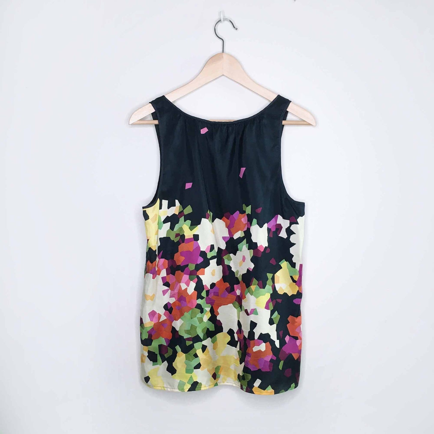 Theory geometric garden silk tank - size Medium