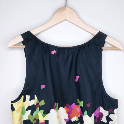 Theory geometric garden silk tank - size Medium