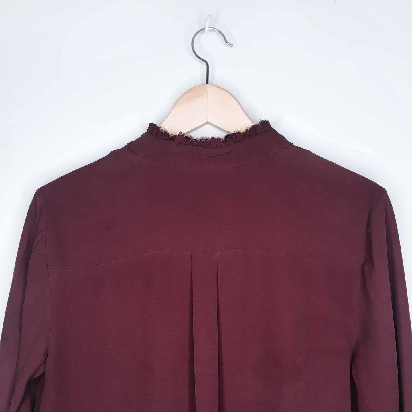 Theory fringe raw edge silk popover blouse - size Small