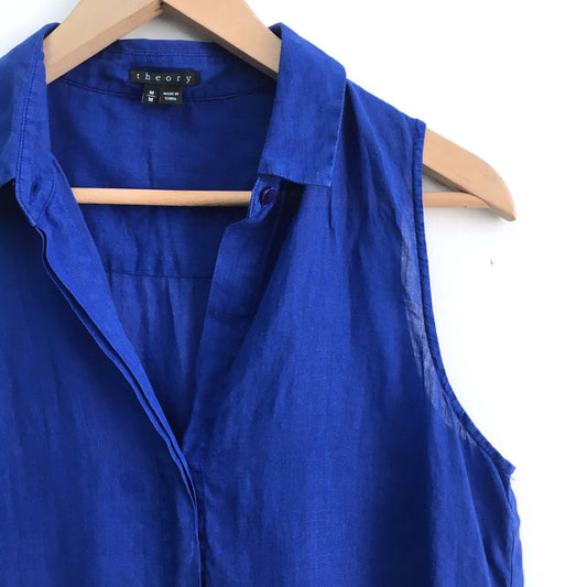 Theory Sleeveless Ramie Shirt - size Medium