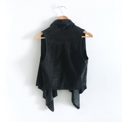 Theory draped leather Odelina vest - size Small