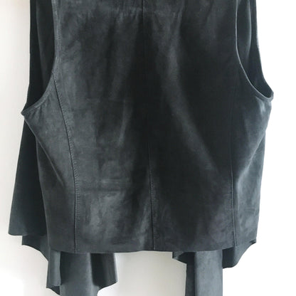 Theory draped leather Odelina vest - size Small