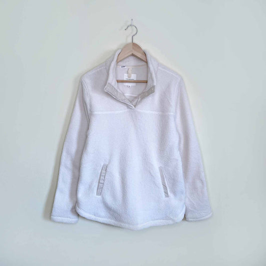 thread & supply waffle fleece snap button pullover sweater - size small