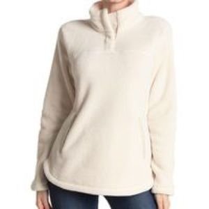 thread & supply waffle fleece snap button pullover sweater - size small