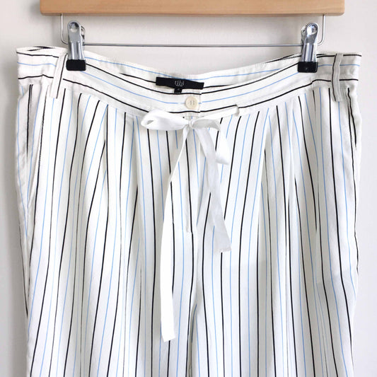 TIBI Striped silk crepe de chine tapered pants - size 4