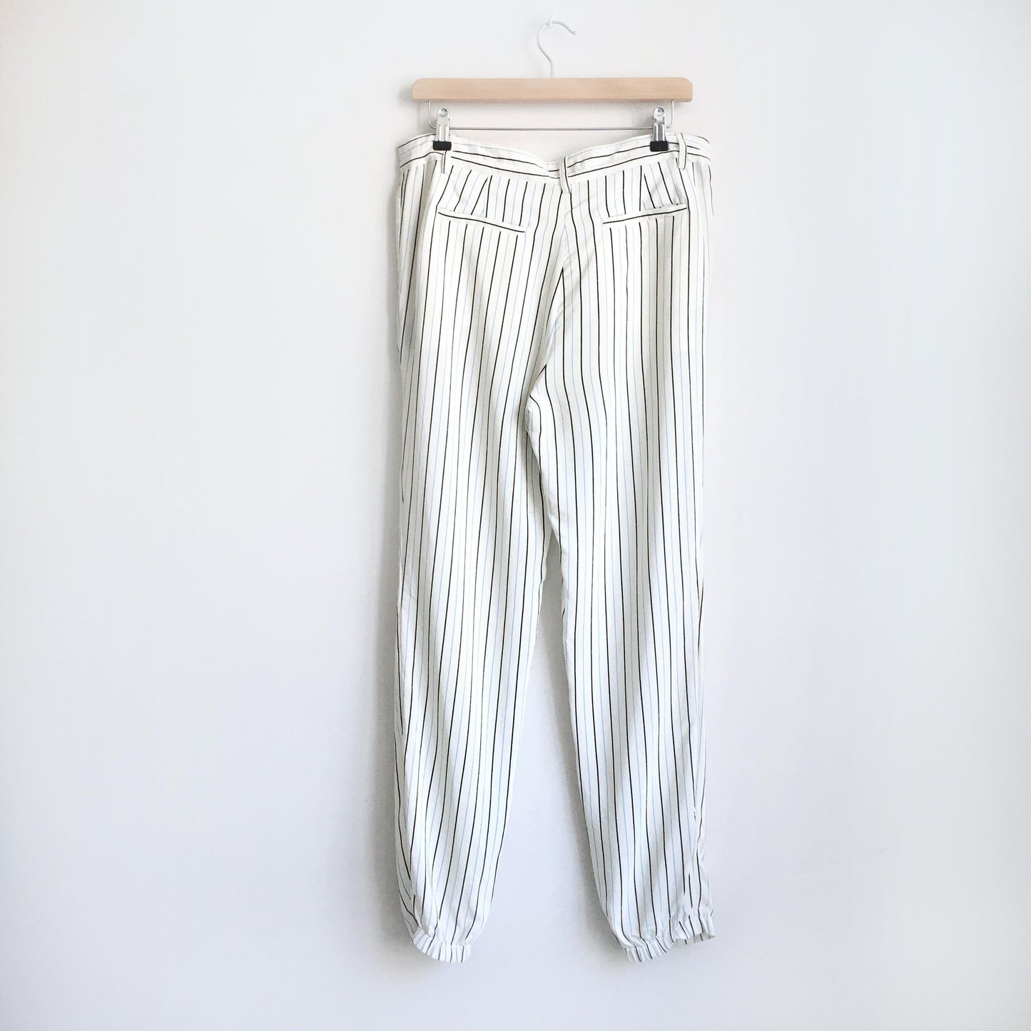 TIBI Striped silk crepe de chine tapered pants - size 4