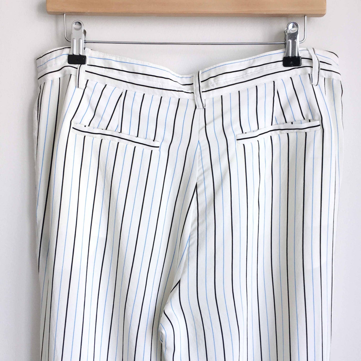 TIBI Striped silk crepe de chine tapered pants - size 4