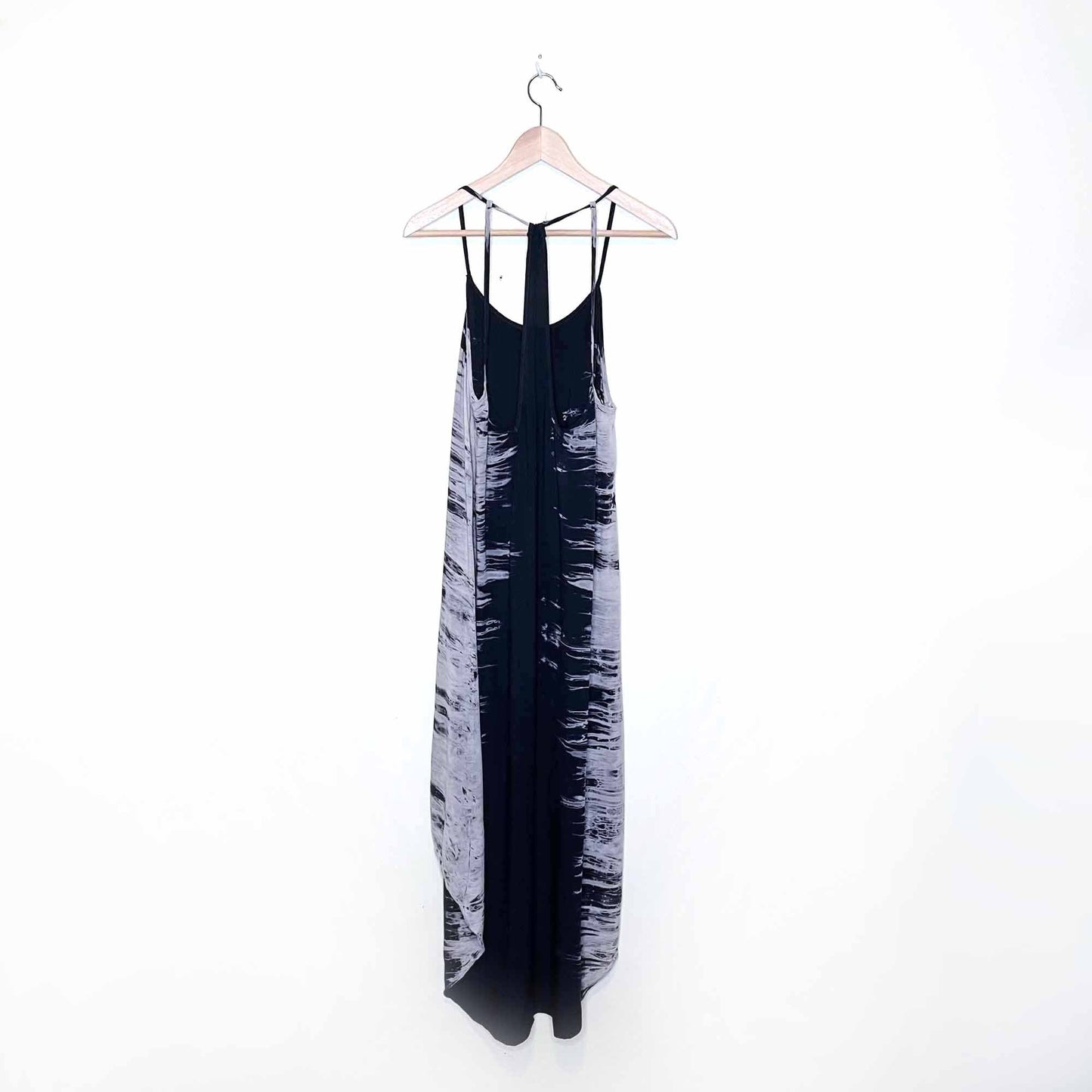 pink violet strappy tie dye high low maxi dress - size small