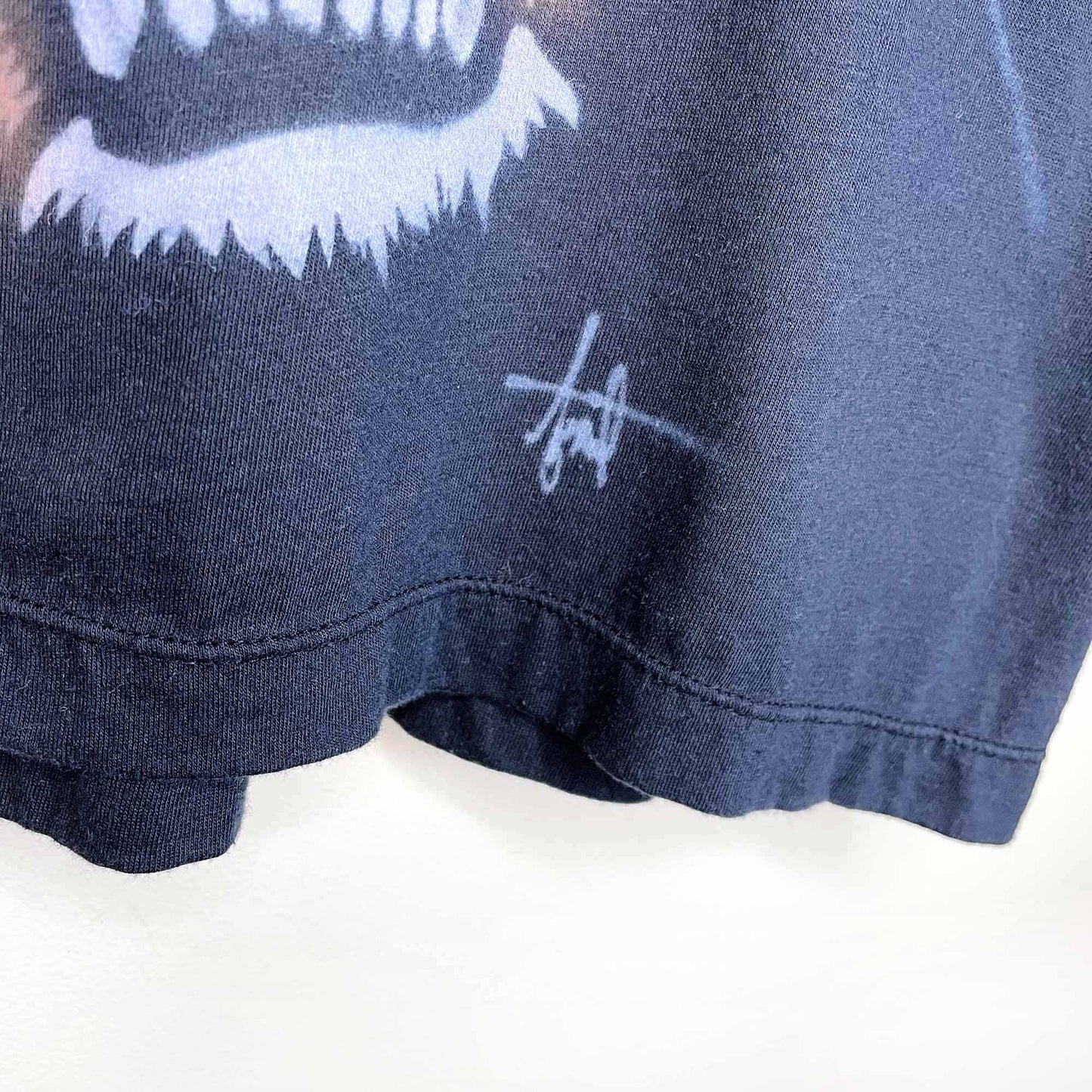 vintage 70's custom art signed crop tiger tee - size large