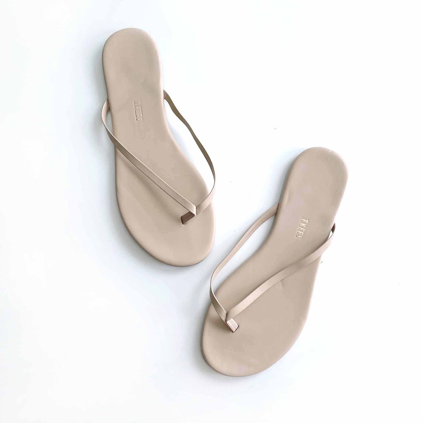 tkees lily foundations leather nude thong sandal - size 10