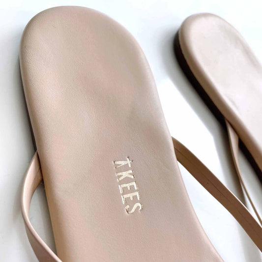 tkees lily foundations leather nude thong sandal - size 10