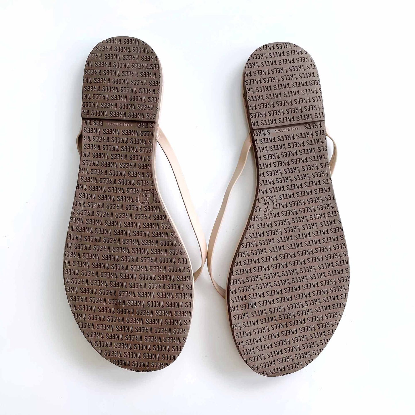 tkees lily foundations leather nude thong sandal - size 10