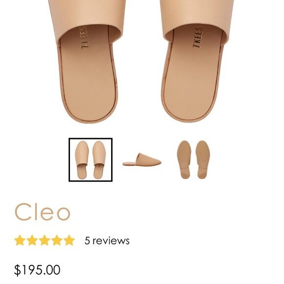 TKEES Ines Cleo Leather Slide - size 7