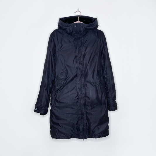tna black aspen winter parka with faux fur hood - size small