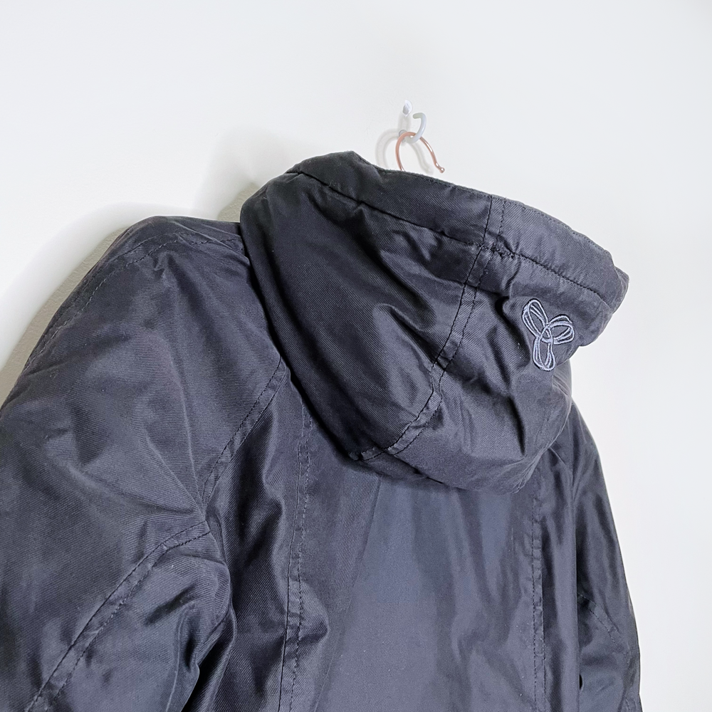 tna black aspen winter parka with faux fur hood - size small