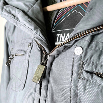 tna maverick fur-lined winter bomber jacket - size medium