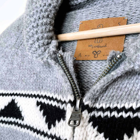 tna sea to sky 100% lambswool cardigan sweater - size small
