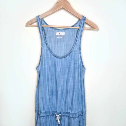 tna aritzia pentameter chambray jumpsuit - size small