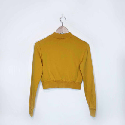 tna mockneck cropped long sleeve tee - size xxs