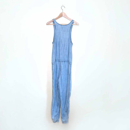 tna aritzia pentameter chambray jumpsuit - size small