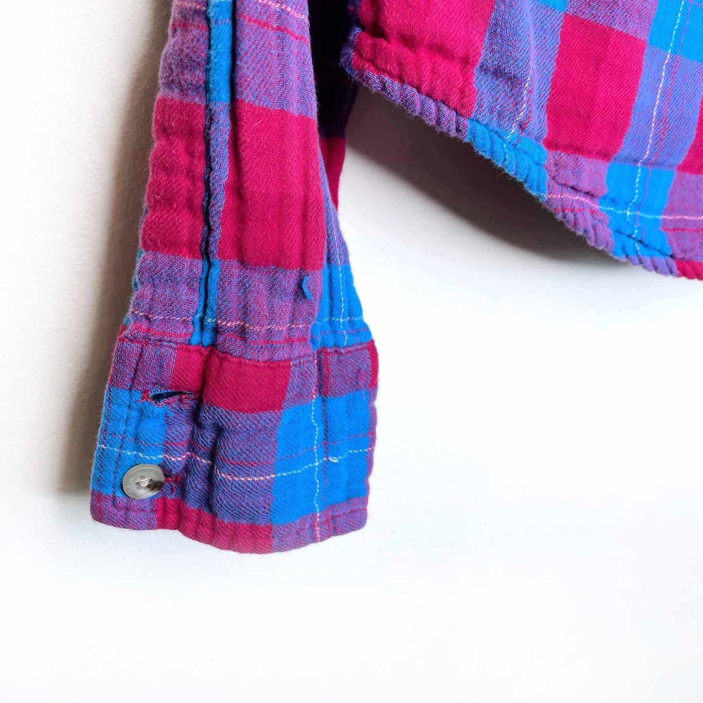 tna gauzy cotton plaid button down - size xs