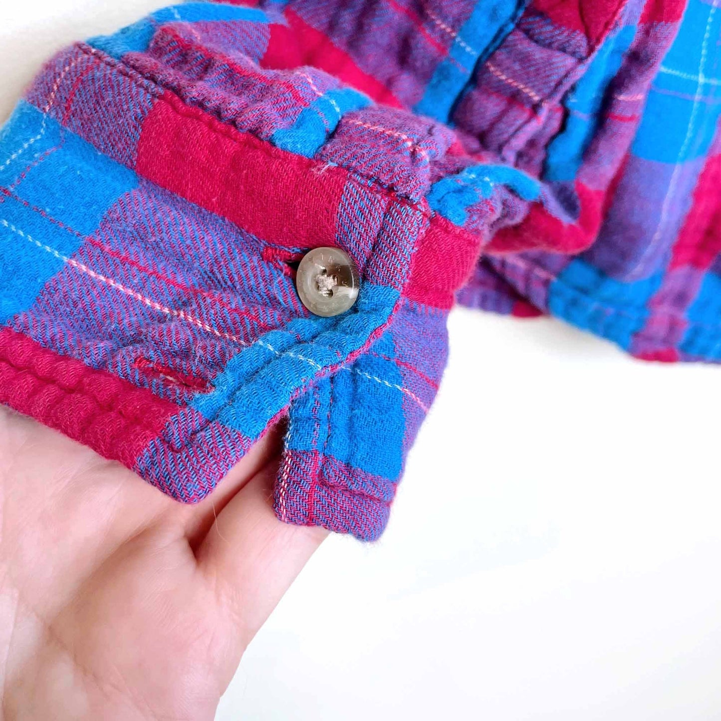 tna gauzy cotton plaid button down - size xs