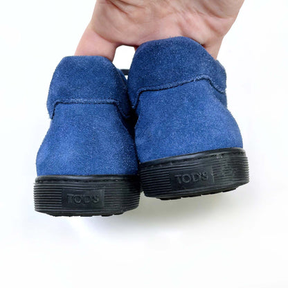 tod's blue suede mid-top sneakers - size 35
