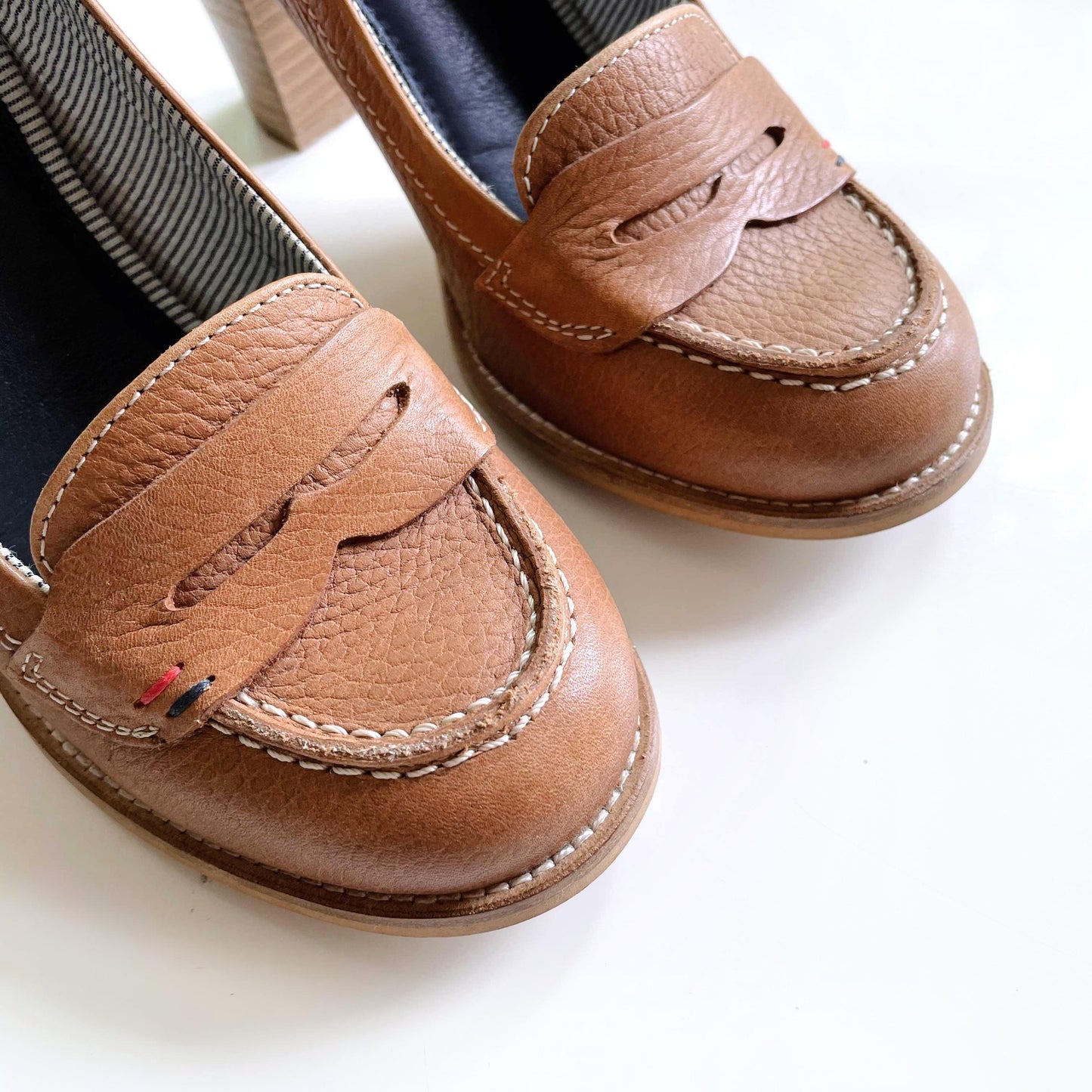 tommy hilfiger brown loafer pumps - size 37
