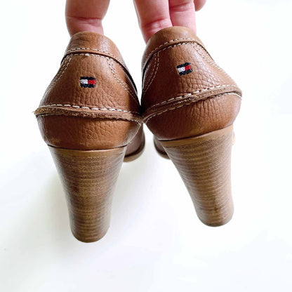tommy hilfiger brown loafer pumps - size 37