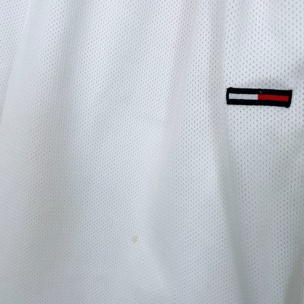 vintage 90s tommy jeans white mesh baggy track pants - size xl