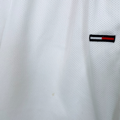 vintage 90s tommy jeans white mesh baggy track pants - size xl