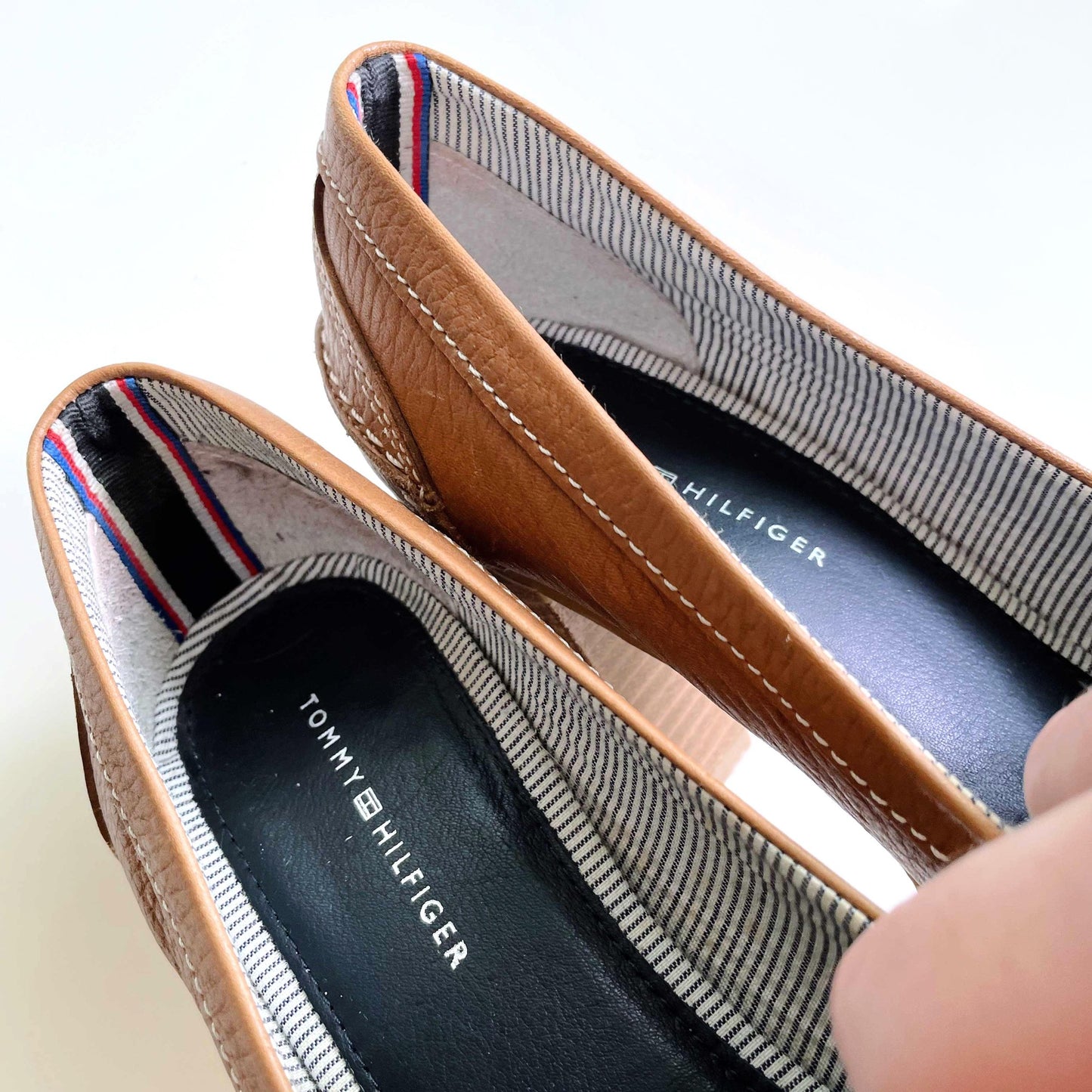 tommy hilfiger brown loafer pumps - size 37