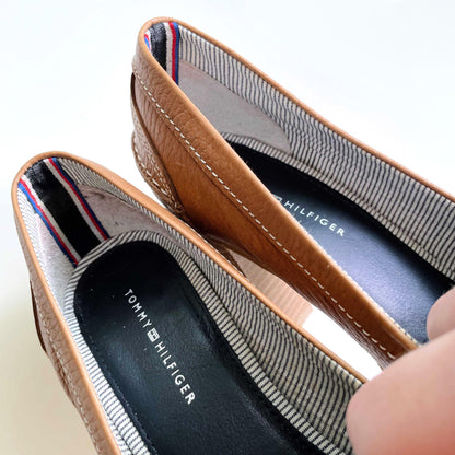 tommy hilfiger brown loafer pumps - size 37