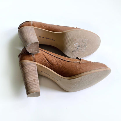 tommy hilfiger brown loafer pumps - size 37