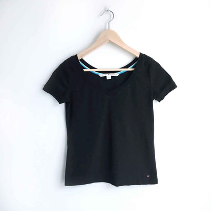 vintage tommy hilfiger baby rib v-neck tee - size medium